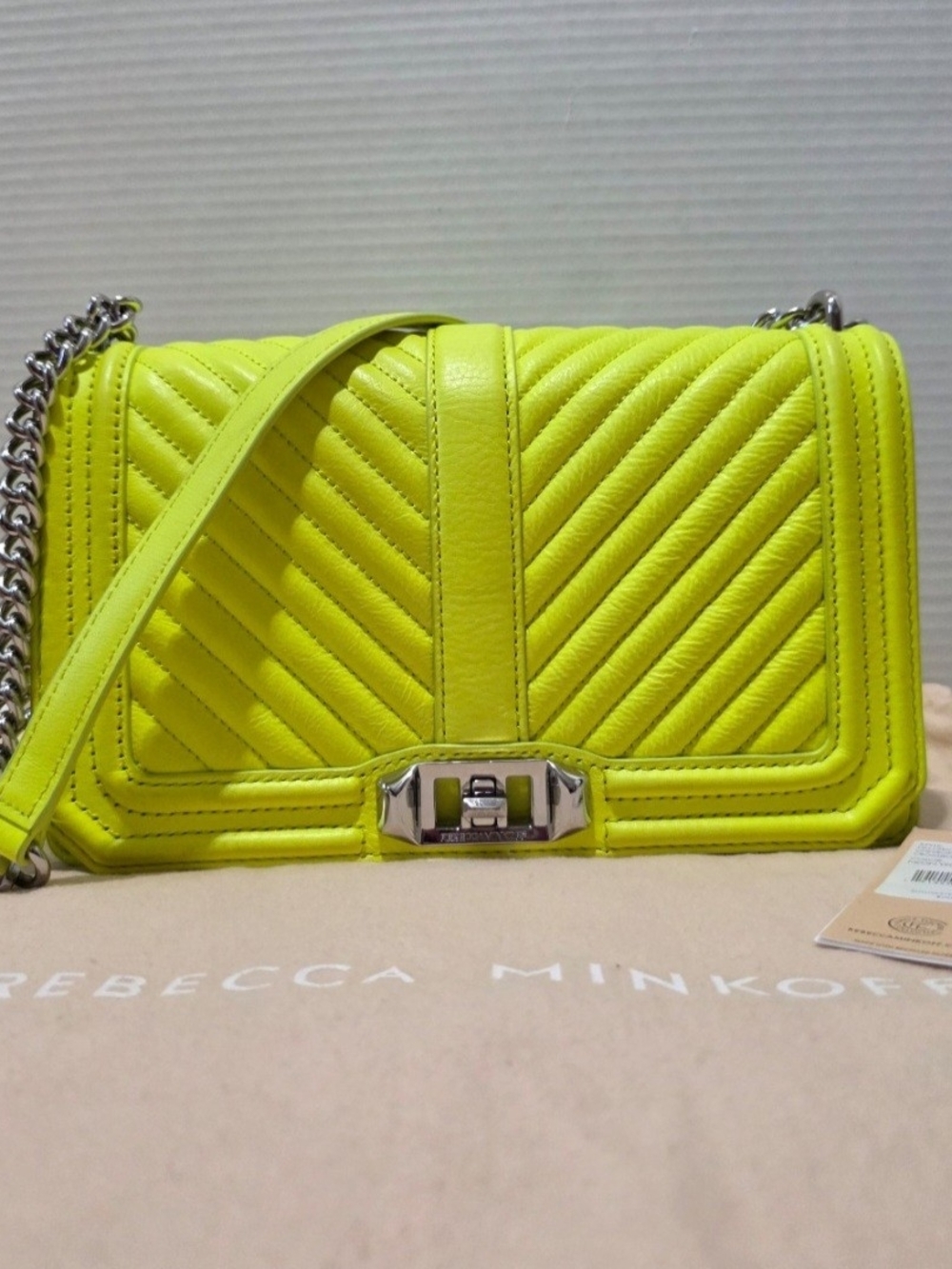 Rebecca Minkoff Chevron Quilted Small Love Crossbody Bag